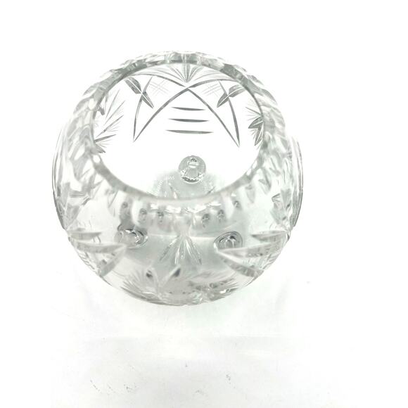 American Cut Glass Footed Rose Bowl Vase - Picture 2 of 5